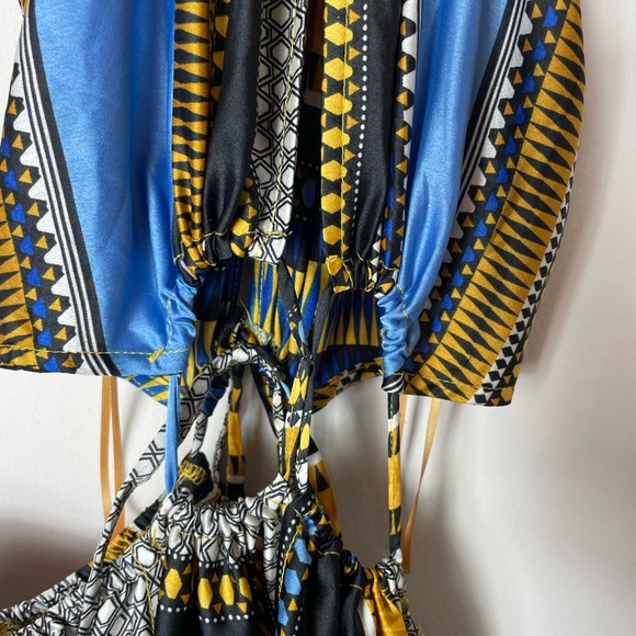 New Women's Blue & White Sleeveless Pleated Striped Maxi Dress Size Small - Picture 4 of 12